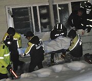 Kjongdžu mieste įgriuvo pastato stogas 