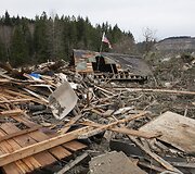 Žemės nuo&scaron;liaužos padariniai Va&scaron;ingtono valstijoje