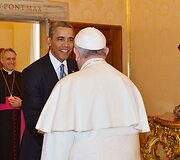 JAV prezidentas Barackas Obama ir Popiežius Pranci&scaron;kus