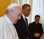 Popiežius Pranci&scaron;kus ir JAV prezidentas Barackas Obama
