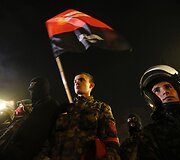 Ukrainos ultranacionalistinio judėjimo &bdquo;Pravyj sektor&ldquo; nariai prie Auk&scaron;čiausiosios Rados