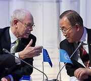 Herman van Rompuy ir Jungtinių Tautų generalinis sekretorius Banas Ki-moonas