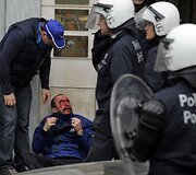 Sužeistas protestuotojas