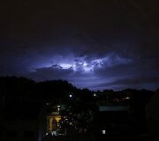 Audros debesys ir žaibai Argentinoje 