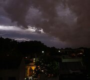 Audros debesys ir žaibai Argentinoje 