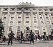 Ukrainos specialiųjų pajėgų nariai Charkove