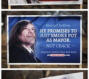 Toronto merą Robą Fordą pa&scaron;iepiantys plakatai