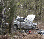 &bdquo;Ford Mondeo&ldquo; automobilis po avarijos Molėtų rajone