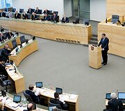 Premjeras Algirdas Butkevičius pristatė Vyriausybės metinę ataskaitą.