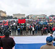 Protestutojai Charkovo mieste
