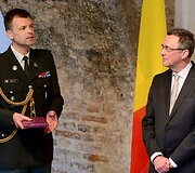 Belgijos gynybos ata&scaron;ė Lietuvai pulkininko Guy Hanoulle akreditavimo ceremonija