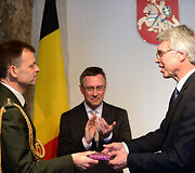 Belgijos gynybos ata&scaron;ė Lietuvai pulkininko Guy Hanoulle akreditavimo ceremonija
