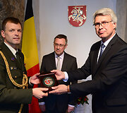 Belgijos gynybos ata&scaron;ė Lietuvai pulkininko Guy Hanoulle akreditavimo ceremonija