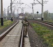 Ukrainos kariai netoli Slovjansko miesto