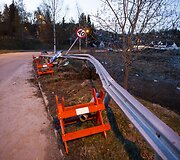 Įvykio vieta, kur Norvegijos slidininkas Petteris Northugas sudaužė savo &bdquo;Audi A7&ldquo; automobilį.