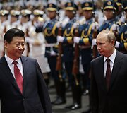 Rusijos prezidentas Vladimiras Putinas ir Kinijos prezidentas Xi Jinpingas 