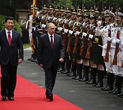 Rusijos prezidentas Vladimiras Putinas ir Kinijos prezidentas Xi Jinpingas 