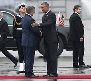 JAV prezidentas Barackas Obama ir Lenkijos prezidentas Bronislawas Komorowskis