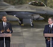 JAV prezidentas Barackas Obama ir Lenkijos prezidentas Bronislawas Komorowskis