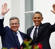 Lenkijos prezidentas Bronislawas Komorowskis ir JAV prezidentas Barackas Obama