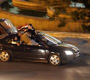 Damaske žmonės &scaron;ventė Basharo al Assado pergalę Sirijos prezidento rinkimuose.