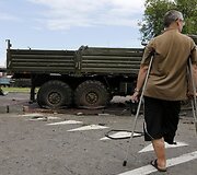 Donecke su&scaron;audytas prorusi&scaron;kų teroristų sunkvežimis