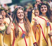 Dainų &scaron;ventės eisena Vilniuje