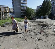 Artilerijos sviedinio sprogimo vieta Slovjanske