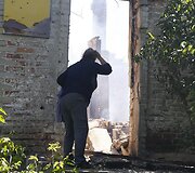 Slovjanske sudegęs ir sugriuvęs namas