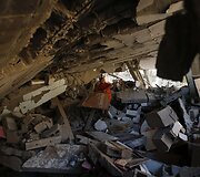 Izraelio oro atakų padariniai Gazos mieste