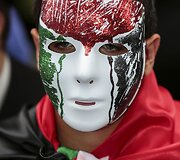 Niujorke protestas dėl Izraelio vykdomų oro atakų Gazos ruože