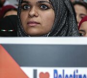 Niujorke protestas dėl Izraelio vykdomų oro atakų Gazos ruože