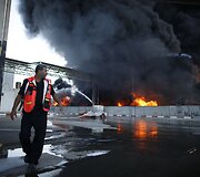 Dega Gazos Ruožo elektrinės degalų saugykla.