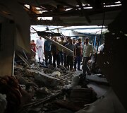 Jungtinių Tautų mokykla po Izraelio bombardavimo