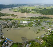 Taifūno Halong sukeltas potvynis Japonijoje