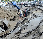 Dujų sprogimo padariniai Gaosiongo mieste