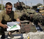 Ukrainos karys rodo sūnaus pie&scaron;inį.