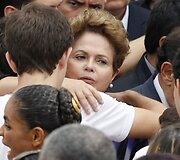 Eduardo Camposo laidotuvėse Brazilijos prezidentė Dilma Rousseff 