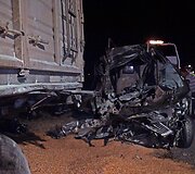 Popiežiaus Pranci&scaron;kaus giminaičių automobilis po avarijos.