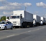 Rusijos &bdquo;humanitarinės pagalbos&ldquo; sunkvežimiai