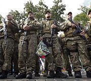 Kijeve į Rytų Ukrainą i&scaron;lydėti &bdquo;Sich&ldquo; bataliono savanoriai 