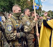 Kijeve į Rytų Ukrainą i&scaron;lydėti &bdquo;Sich&ldquo; bataliono savanoriai 