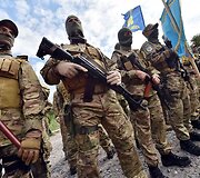Kijeve į Rytų Ukrainą i&scaron;lydėti &bdquo;Sich&ldquo; bataliono savanoriai 