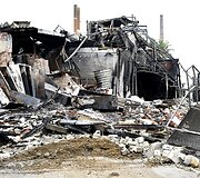 Sprogimo chemijos gamykloje padariniai &Scaron;iaurės Vokietijoje