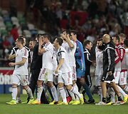 Albanijos futbolininkai džiaugiasi pergale