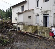 Potvynio padariniai Lamalu le Beno mieste, Prancūzijoje.