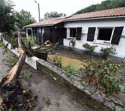 Potvynio padariniai Lamalu le Beno mieste, Prancūzijoje.