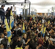 Kurdų demonstrantai įsiveržė į Europos Parlamentą. 