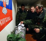 Rinkimai Donecke, Ukrainoje. 