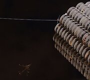 Niko Wallenda pasirodymas 152 metrų auk&scaron;tyje, Čikagoje.